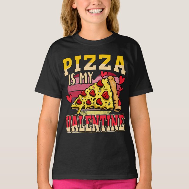 Camiseta Pizza É Meu Namorados Engraçado Dia de os namorado (Frente)