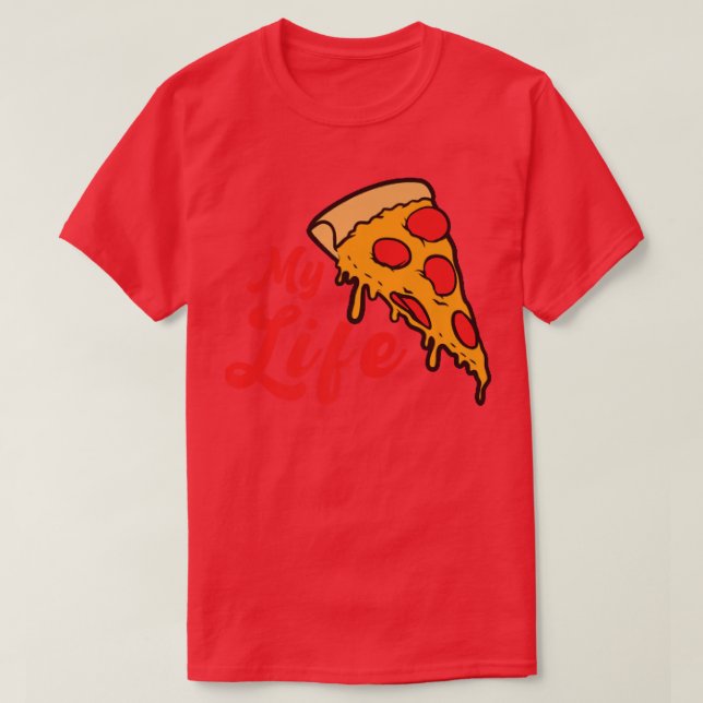Camiseta Pizza É Minha Vida Salami Pizza Sobre Feia Engraça (Frente do Design)