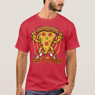 Camiseta Pizza e Notas de Música Clef Musical Pizza Chef