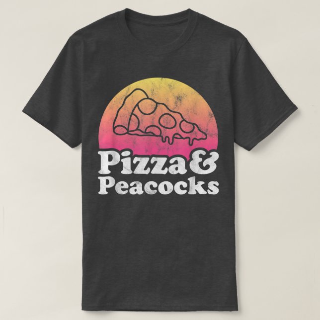 Camiseta Pizza e Peacocks ou Peacock (Frente do Design)