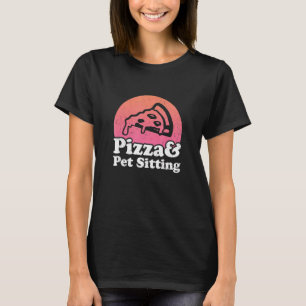Camiseta Pizza E Pet Sentados Cães De Pet De Animais