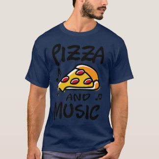 Camiseta Pizza e Piano Musical Notes