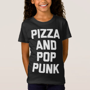 Camiseta Pizza e Pop Punk engraçado dizendo banda de música