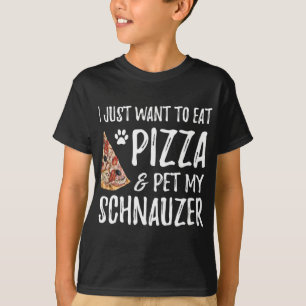 Camiseta Pizza e Schnauzer para Cachorros Engraçados e Pres