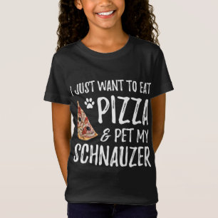 Camiseta Pizza e Schnauzer para Cachorros Engraçados e Pres