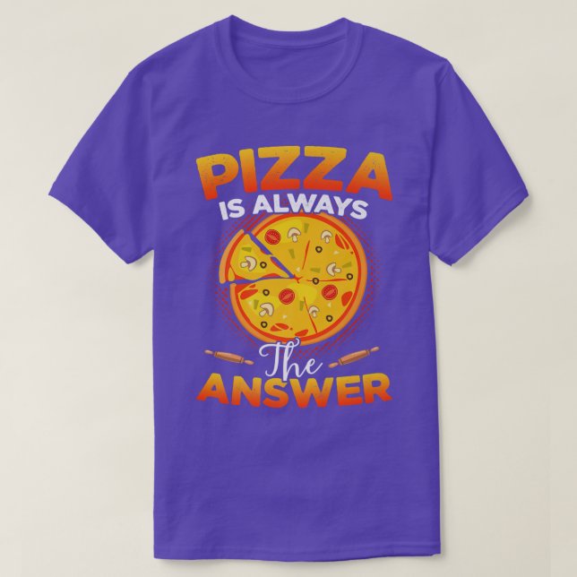 Camiseta Pizza é sempre a Comida de resposta (Frente do Design)