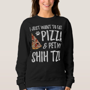Camiseta Pizza E Shih Tzu Dog Mãe Ou Ideia De Pai Cão