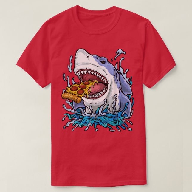 Camiseta Pizza Eating Shark  (Frente do Design)
