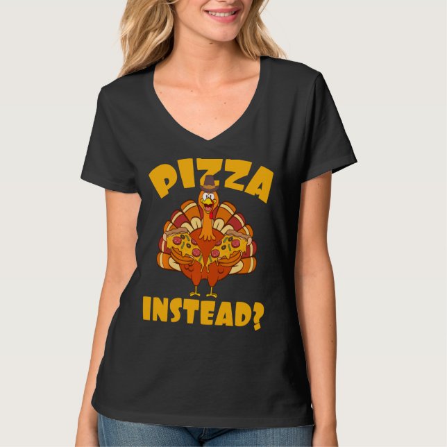 Camiseta Pizza Em Vez De Turquia Gobble Wobble Queijo S (Frente)