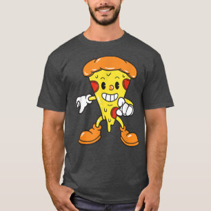 Camiseta Pizza Engraçada Comida Gira-Personagem de desenho 