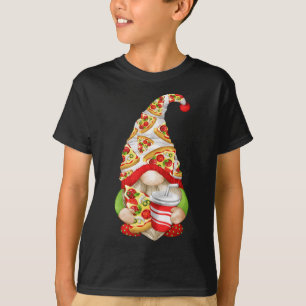 Camiseta Pizza Engraçada Gnomo Para Mulheres Com Pizza Cona