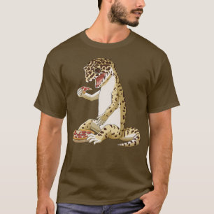 Camiseta Pizza Engraçada Pizza Pover Réptil Leopard Gecko