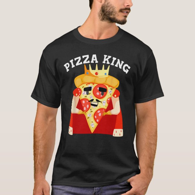 Camiseta Pizza Engraçada Rei Presente Pizza Legal Crianças  (Frente)