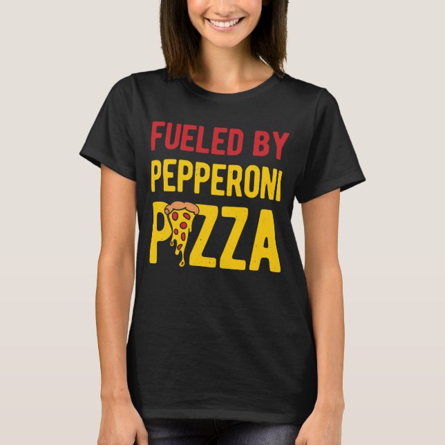 Camiseta Pizza Engraçado Pepperoni (Frente)