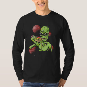 Camiseta Pizza Espacial Luzes de OVNI Alien Criação Ventoin
