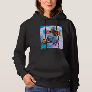 Camiseta Pizza Espacial Voadora Lama Andando Rainbow Pig Un