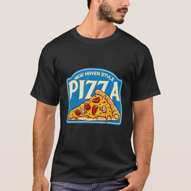 Camiseta Pizza Estilo Vintage New Haven Apizza Ct   (Frente)