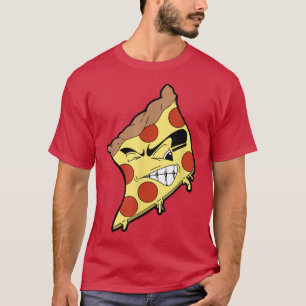 Camiseta Pizza Face Pepperoni Slice Cartoon Grafite Charac