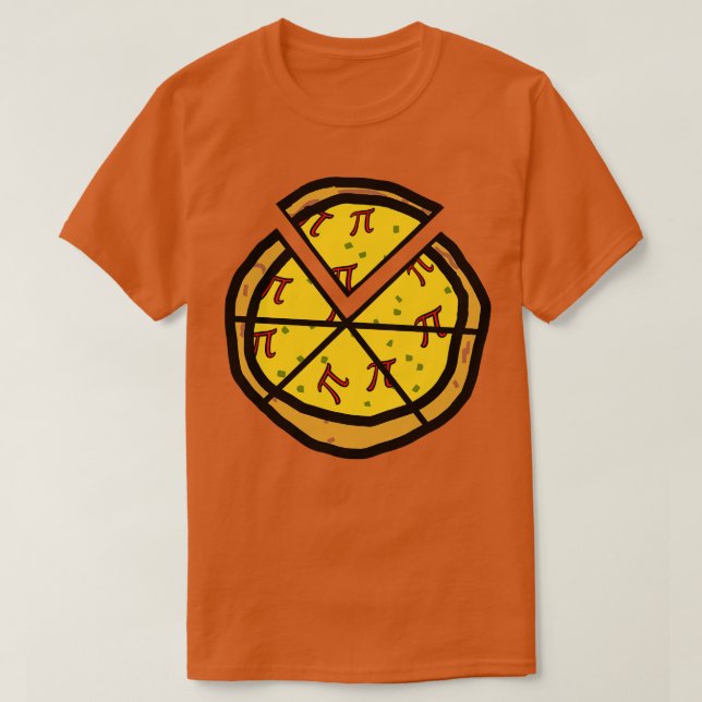 Camiseta Pizza fatiada para fãs de matemática famosos (Frente do Design)