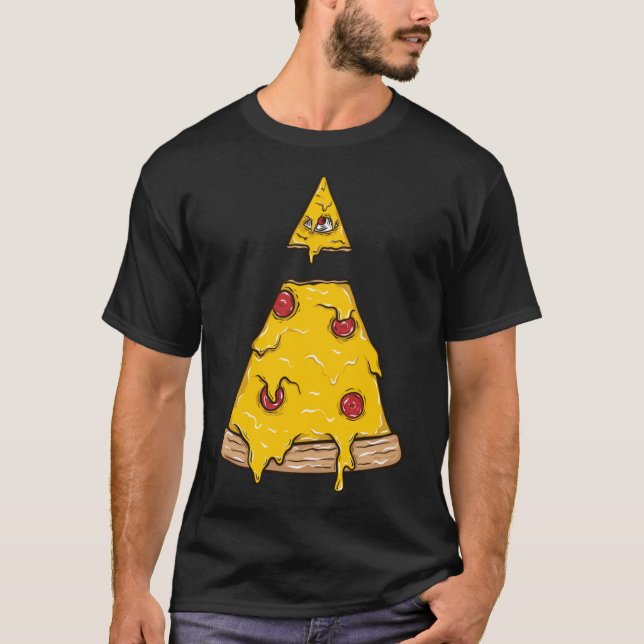 Camiseta Pizza fina com queijo e Pepperoni (Frente)