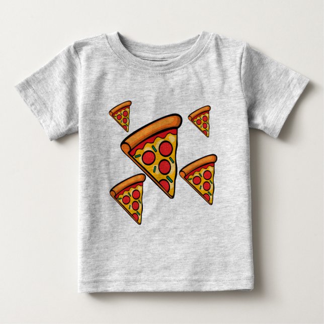 Camiseta Pizza Friday Design - Baby Fine Jersey T Shirt (Frente)