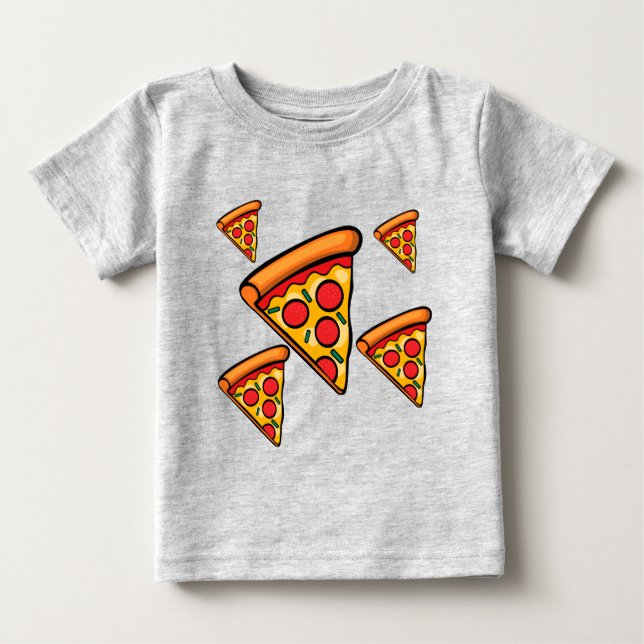 Camiseta Pizza Friday Design - Baby Fine Jersey T Shirt (Frente)