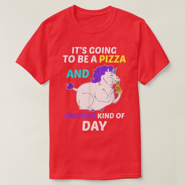 Camiseta Pizza Funny Unicorn Dia Nacional da Pizza Ts 121 3 (Frente do Design)