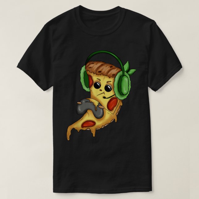 Camiseta Pizza Gamer Jogue Videos games Engraçados (Frente do Design)
