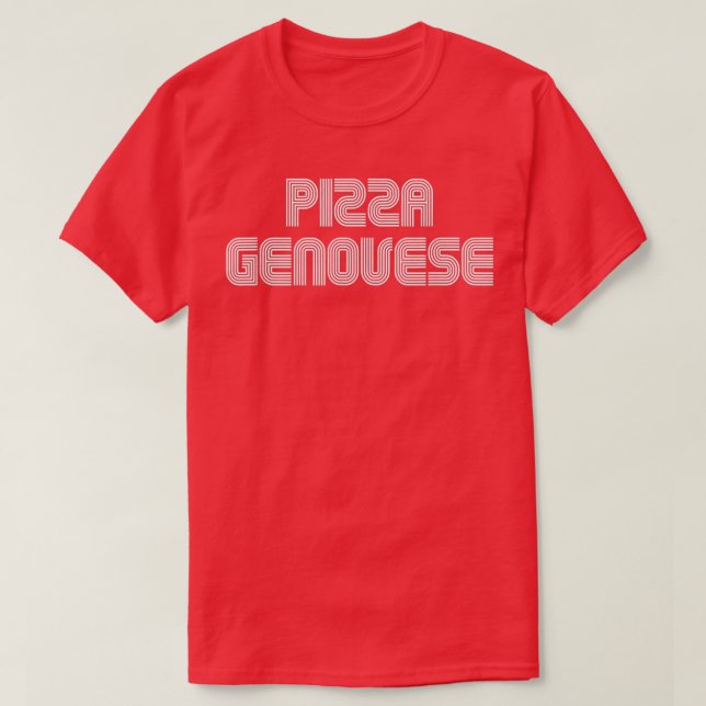 Camiseta Pizza Genovese Comida Lover Retro 70s 80s Engraçad (Frente do Design)