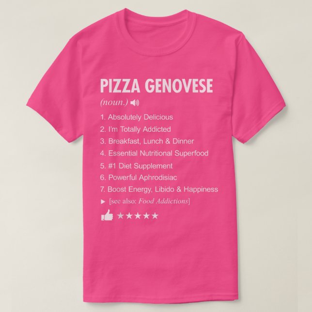 Camiseta Pizza Genovese Definition Meaning Funny  (Frente do Design)