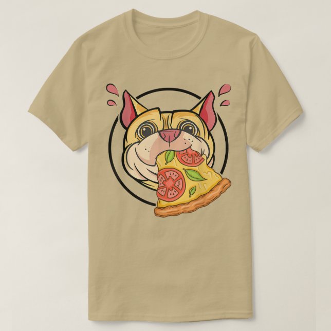 Camiseta Pizza Gráfica Cute Pug Pizza Lover Comendo Comida  (Frente do Design)