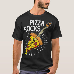 Camiseta Pizza Guitar - Rochas Engraçadas Pizza