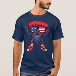 Camiseta Pizza Havaiana legal Bandeira Americana Óculos de 
