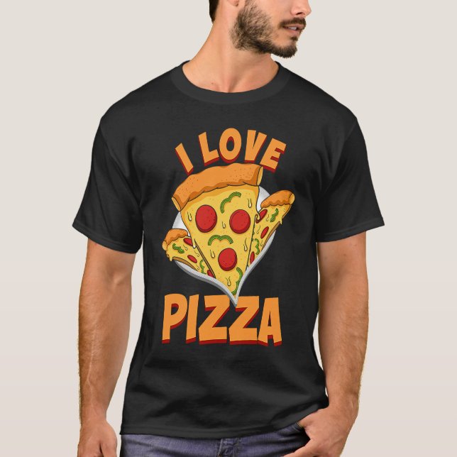 Camiseta Pizza  I Love Food Chef  Restaurant (Frente)