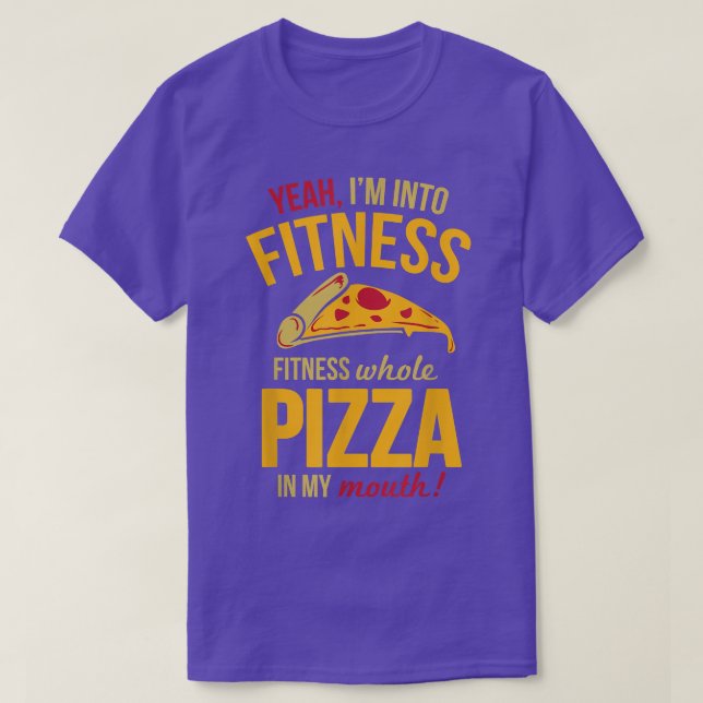 Camiseta Pizza Inteira De malhação Na Minha Boca (Frente do Design)