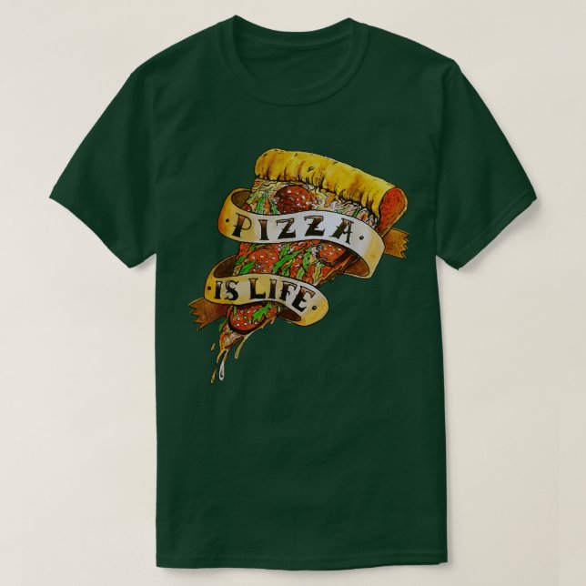 Camiseta Pizza Is Life 17413368 (Frente do Design)
