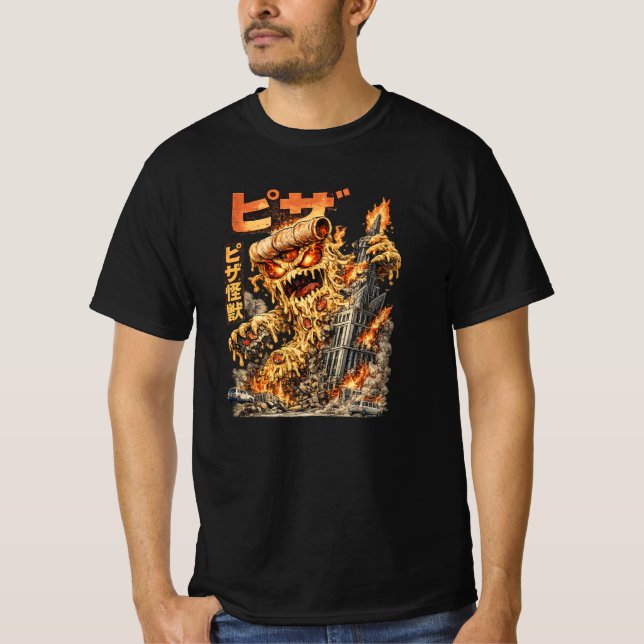 Camiseta Pizza Kaiju – The Cheesy Destruction (Frente)