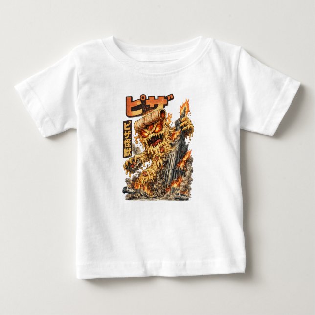 Camiseta Pizza Kaiju – The Cheesy Destruction (Frente)