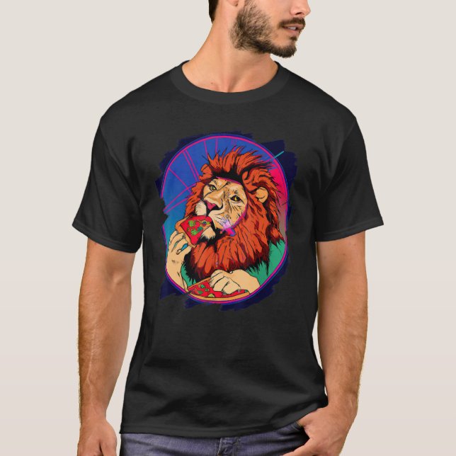 Camiseta Pizza Legal Lion Lion Pizza Comendo Leão (Frente)