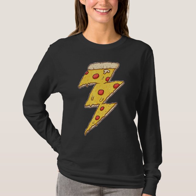 Camiseta Pizza Lightning Pizza Comendo Comida Italiana Pizz (Frente)
