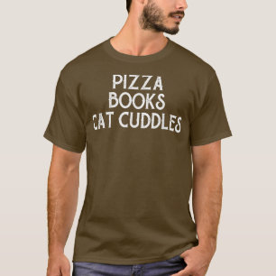 Camiseta Pizza Livros Gatos Cudles Engraçados Livro Foodie