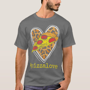 Camiseta Pizza Love Comendo Pizza Leopard Impressão