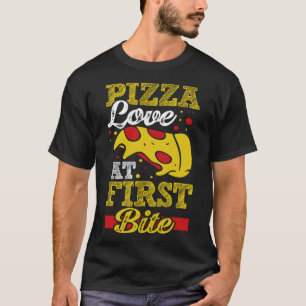 Camiseta Pizza Love Na Primeira Mordida