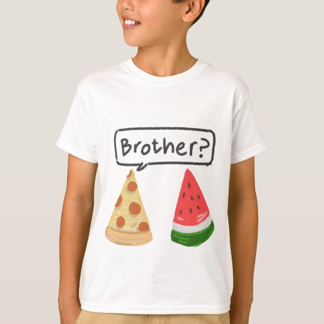 Camiseta Pizza Lover Watermelon Irmão comida Summer Vintage (Frente)