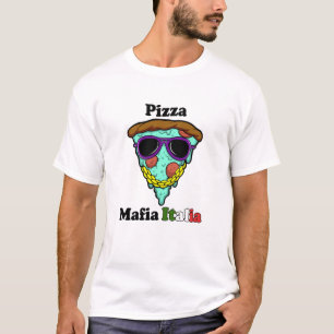 Camiseta Pizza Mafia Italia – Fatia de Pizza Gangster Engra