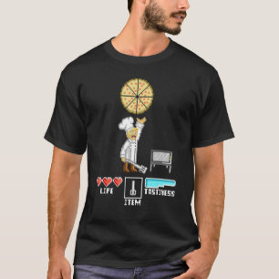 Camiseta Pizza Maker Chef Pixel 8 Bits Consola de Jogo Retr