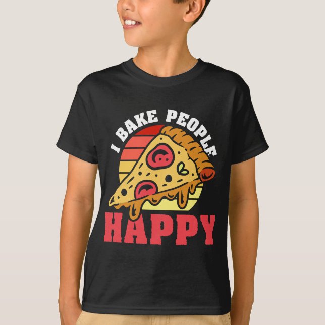 Camiseta Pizza Maker I Assar Pessoas Happy, Pizza Baker (Frente)