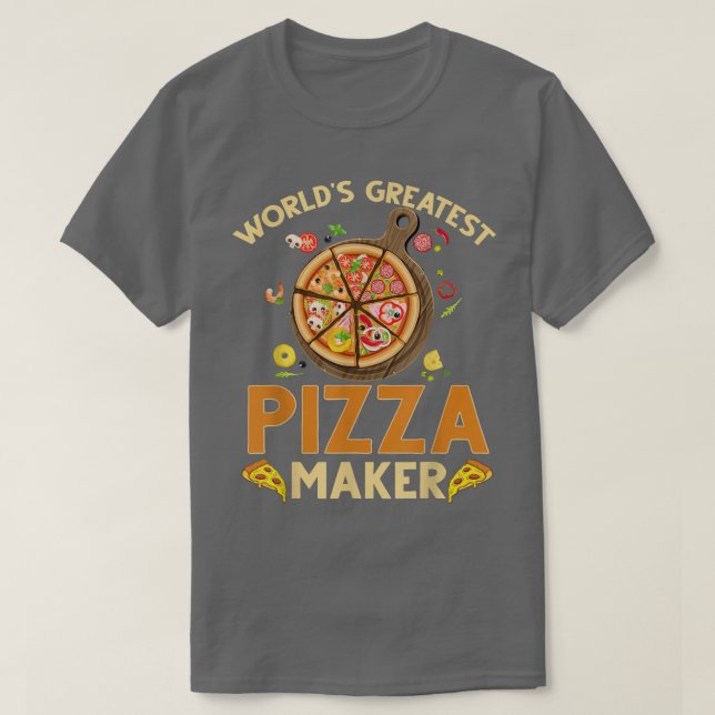 Camiseta Pizza Maker Mundos com Pizza Maior Pizza Maker (Frente do Design)