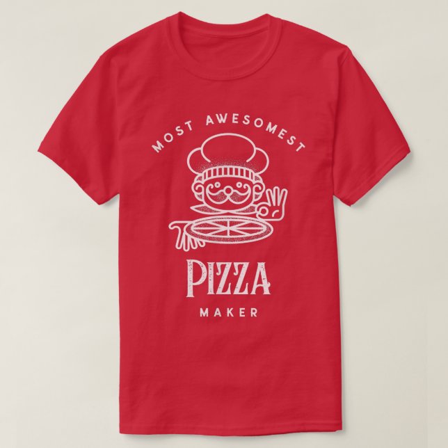 Camiseta Pizza Maker Pizzeria Chef Cheesy Comida rápida (Frente do Design)