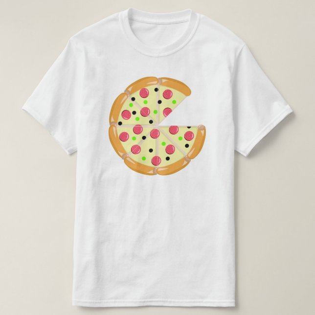 Camiseta Pizza Menos Um Dia de os pais Branco Masculino (Frente do Design)